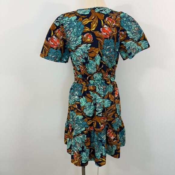 Anthropologie Somerset Cotton Mini Dress in Blue Floral M - Picture 5 of 10